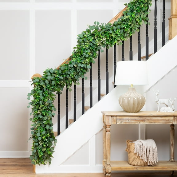 Northlight Silver Dollar and Seeded Eucalyptus Artificial Christmas Garland - 10' x 15" - Unlit