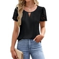 thumbnail image 1 of Blusas Informales de Negocios para Mujer, Blusas Elegantes de Verano, Lindas Camisas de Corta, Conjuntos de Trabajo Modernos. Negro L, 1 of 7