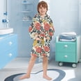 thumbnail image 5 of FORMRS Niños Bathrobe Unisex Hooded Robe Soft Plush Pajamas Sleepwear, Size 10-12T, Red Flowers Pattern, 5 of 7