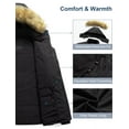 thumbnail image 3 of Chrisuno Men's Big and Tall Hooded Winter Coat Waterprpoof Thicken Quilted Puffer Jacket Warm Parka bubble coat Fleece Lined Black 4X, 3 of 5
