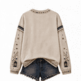 thumbnail image 5 of WULMLEO Womens Retro Halloween Witch Print Pullover Sweatshirt Long Sleeve Crew Neck Fall Casual Tops Light Gray 3XL, 5 of 5