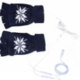 thumbnail image 3 of Seductiva Christmas Gloves Winter Unisex Christmas Print Knit Heated Gloves USB Connection Three Speed Timing Temperature Adjustment Indoor Work Winter Gloves Blue, 3 of 7