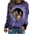 thumbnail image 2 of Pntutb Mujer Camisas Gráfico Impreso Manga Larga Cuello Redondo Sudadera Pullover Tops Cómodos Pntutb Pntutb-5499, 2 of 4