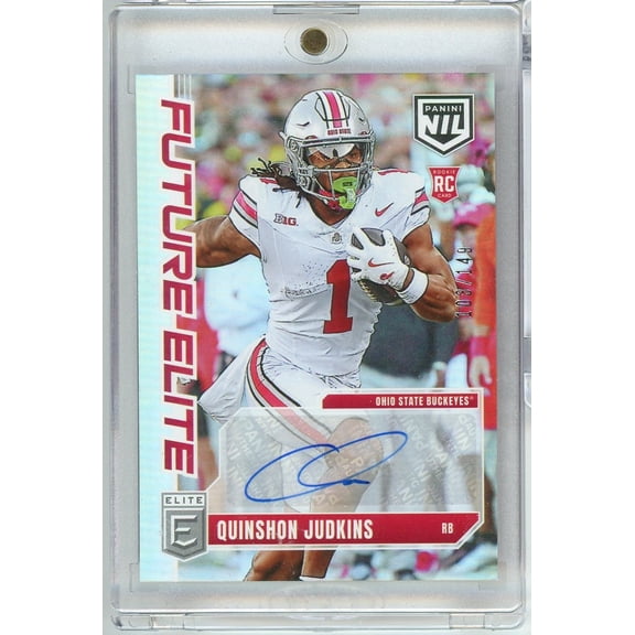 2025 Panini Donruss Elite Quinshon Judkins #FE-QJS Future Elite NIL Rookie Auto /149 Rookie RC Football Card