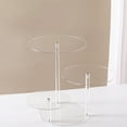 thumbnail image 3 of Round Acrylic Products Display Riser Stands, 3 Tiers Cupcake Stand Mini Display Rack for Cake, 3 of 6