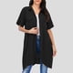 thumbnail image 5 of Nuevas mujeres blusa larga dobladillo irregular mangas cortas bolsillos sueltos casual camisa d Irfora Blusa, 5 of 7