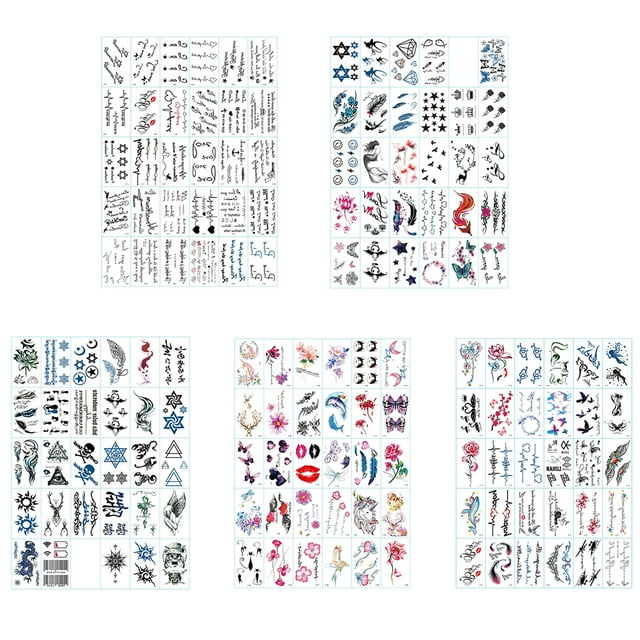 30 Pieces Coloring Skin Stickers Waterproof Long-lasting Alphabet Pattern Color Flowers Sticker Single-use Painting DIY Body Paint Kits Type 2