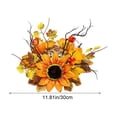 thumbnail image 3 of FeiFu Fall Candle Ring Wreath Artificial Sunflower Pumpkin Maple Leaves Centerpiece for Pillar Candle Holders Autumn Harvest Table Decor Home Party Thanksgiving Corona de Vela de Otoño, 3 of 6