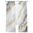 thumbnail image 6 of White Gold Marble Sheer Curtains for Living Room Bedroom Abstract Blue Simple Geometric Sheer Curtains 84 Inch Long 2 Panels Set Light Filtering Curtain Window Treatments Drapes for Dining Room, 6 of 6