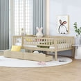 thumbnail image 2 of Twin Daybed with 2 Drawers,Solid Pinewood Bed Frame with 4 Side Safety Guardrails,Kids Montessori Bed Wood with Slats Support,No Box Spring Needed,for Dorm,Bedroom,Guest Room, 2 of 9