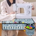thumbnail image 4 of HELLHERO Blue Floral Pattern Sewing Machine Mat Beautiful & Practical Fusion Easy to Carry Lightweight 25.2in×24.4 Inch Travelling, 4 of 5