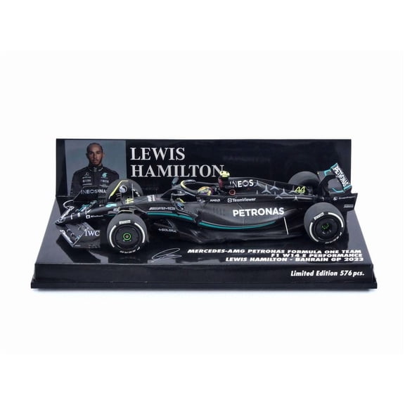 Minichamps 1:43 Mercedes-AMG F1 W14 - Lewis Hamilton Bahrain GP 2023 #417230144