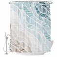 thumbnail image 2 of Shower Curtains for Bathroom, Ombre Brown Blue Waterproof Fabric Shower Curtain, Summer Coastal Ocean Sea Beach Wave Decorative Bathroom Curtain for Bathtub, 36"x72", No Hooks Included, 2 of 9