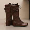 thumbnail image 3 of SACFOF Stylish Women Victorian Boots Low Kitten Heel Mid Calf Boots Lace Up Cute Bow Boots for Ladies Witch Shoes, 3 of 6