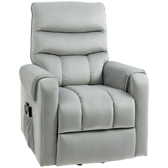 CoSoTower Lift Chair for Elderly, Massage Recliner Chair with 8 Vibration Points, Footrest, Remote Control, Side Pockets, Grey