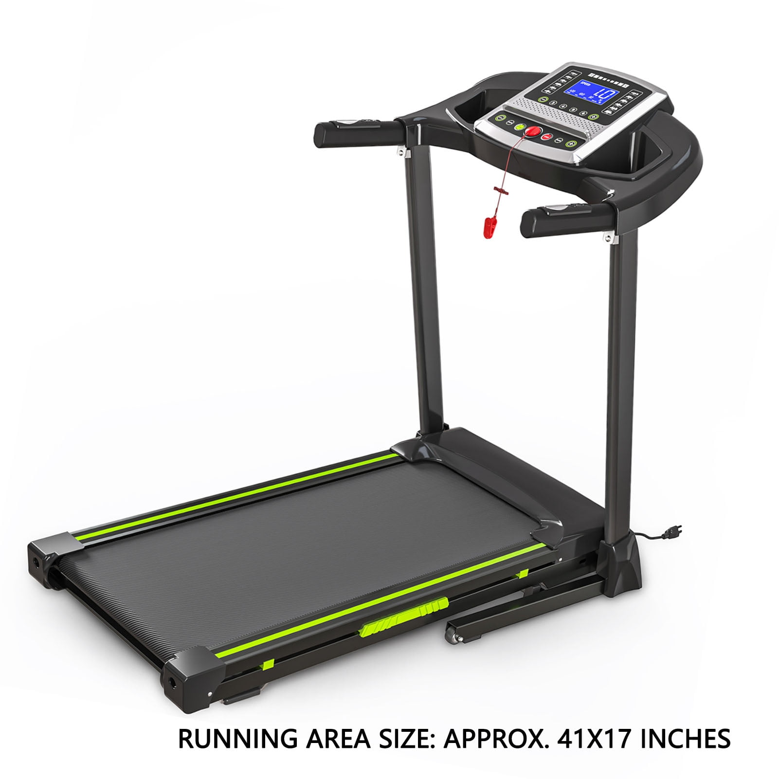 3.5 HP Portable Foldable Treadmill with Handles 4% Slope Home Walking Running Treadmill 0.5-7.5 MPH 330 Lb Weight Capacity