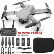 Waterproof Professional RC Drone with 4K Camera Rotation,Drone with Dual Camera for Kid and Adults, E88 Pro RC Drone 4K Camera Rotation HD Wide Angle FPV Live Video (Gray)