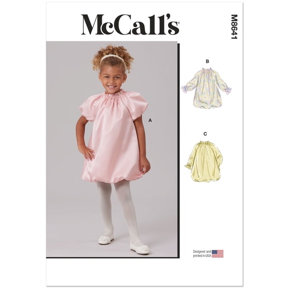 McCall's Sewing Pattern 8641 - Children's Bubble Dress with Sleeve Variations, Size: A (3-4-5-6-7-8)