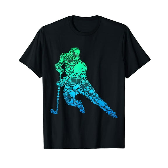 Hockey Player Ice Hockey Youth Men Boys T-Shirt Black