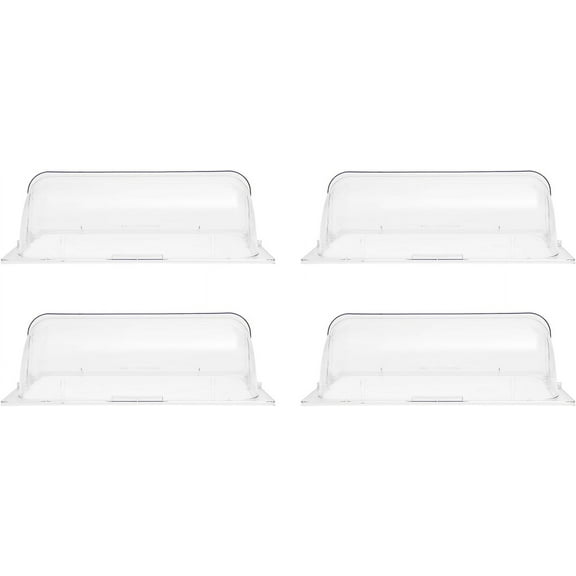 4 Packs Clear Chafing Dish Covers, Half Size Food Glass Dome Cake Dome Cover Rectangular Roll Top Bakery Pan 1/2 Plastic Chafing Dessert Display Cover （4 Packs）