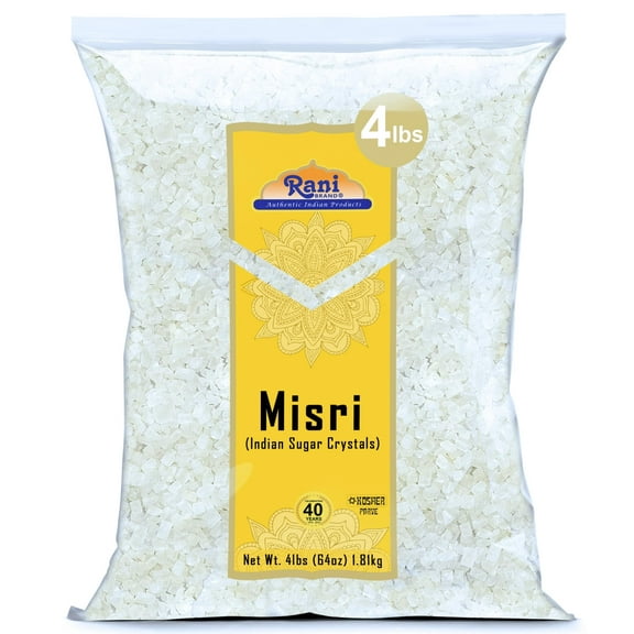 Rani Misri (Rock Candy Sugar Crystals) 64oz (4lbs) 1..81kg ~ All Natural | Gluten Friendly | No Colors | Vegan | Kosher | Indian Origin