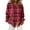 Red #15, variant on Plaid Top for Women Long Sleeve Flannel Shirts Button Down Patchwork Jacket Lightweight Trendy Fashion Blouses Pink L