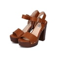 thumbnail image 5 of Women Leatherette Chunky Heel Sandal - Dressy, Casual, Party - Faux Wooden Sandal - GE64 By Alrisco, 5 of 5