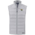 thumbnail image 2 of Men's Cutter & Buck Gray Jacksonville Jaguars Primary Mark Evoke PrimaLoft Hybrid Eco Softshell Recycled Full-Zip Vest, 2 of 3
