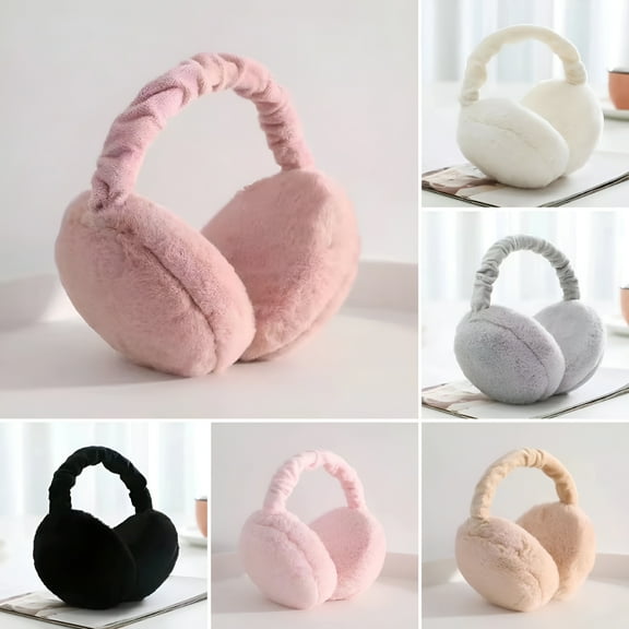 TELOLY Ear Muff for Women Plush Foldable Earmuffs Kids Winter Earmuffs Girls Boys Cold Weather Ear Warmer