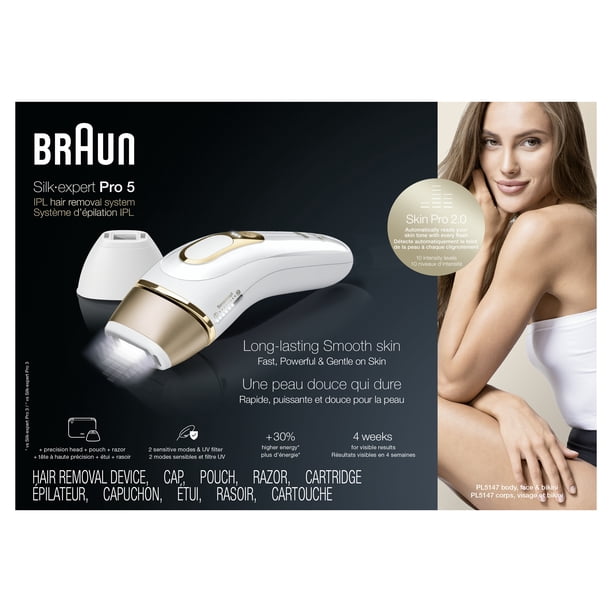 Braun Pro5 IPL Hair Removal Device, Laser Facial Hair Remover