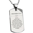 thumbnail image 2 of Tioneer Stainless Steel Trust Cubic Zirconia in The Lord Proverbs 3:5-6 Dog Tag Pendant Necklace, 2 of 3