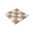 thumbnail image 2 of Cinvoph 18"x18" Plaid Chair Cushions for Dining Chairs, Soft Velvet Cotton Chair Pads Non-Slip Thickened Seat Cushion, Kitchen Seat Cushions with Ties, Washable Seat Pad, Khaki, 2 of 2