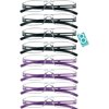 8 Pairs Reading Glasses, Blue Light Blocking Glasses, Computer Reading Glasses for Women and Men, Fashion Square Eyewear Frame (4black+4purple,+3.50 Magnification)