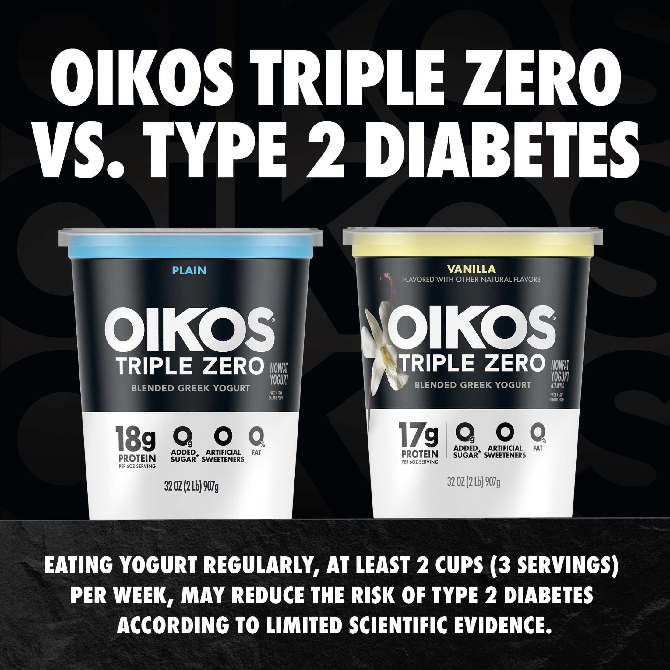 Oikos Triple Zero 17g Protein, 0g Added Sugar, Fat Free Vanilla