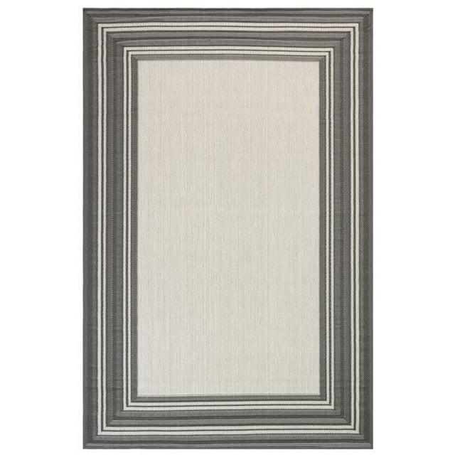 Transocean CRE58842597 Liora Mannequin Carmel Multi Border Tapis Intérieur & Extérieur&44; Gris - 4 Pi 10 Po x 7 Pi 6 Po