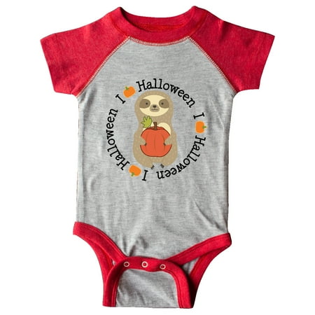 

Inktastic I Love Halloween Cute Sloth Gift Baby Boy or Baby Girl Bodysuit
