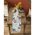 thumbnail image 4 of Table Runner Dresser Scarf 13 x 120 Inch Summer Ocean Navy Blue and Red Coral Starfish Seashells Table Runners Non-Slip Heat Kitchen Dining Table Decor for Indoor Outdoor Home Party Decoration, 4 of 7