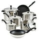 thumbnail image 1 of Farberware Classic - Juego de ollas y sartenes de acero inoxidable, 15 piezas, 50049, plateado, 1 of 5