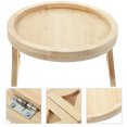 thumbnail image 4 of Plateau d'Accoudoir de Sofa Table Plateau Rond en Bois Plateau Pliable pour Collations Plateau de Sofa, 4 of 9