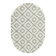 thumbnail image 3 of Unique Loom Trellis Shag Collection Area Rug - Ruth (4' x 6' Oval Ivory/Gray), 3 of 11