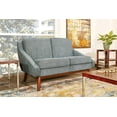 thumbnail image 2 of Mid-Century Loveseat in Navy Fabric with Coffee Finish Legs, 2 of 9