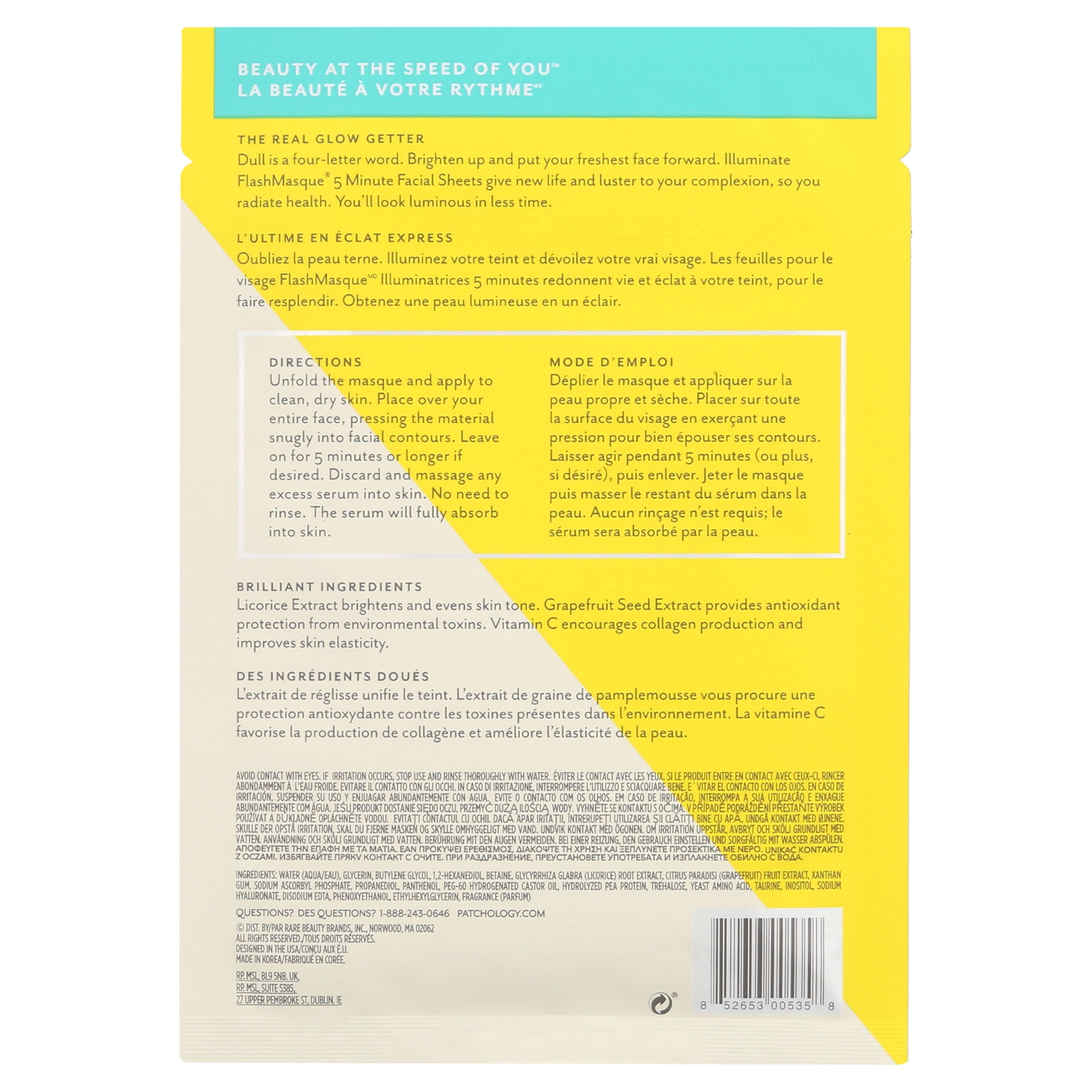 Patchology Perfect Weekend FlashMasque Face Mask Kit for Beauty Skincare, 0.95 fl oz (3 Pack)
