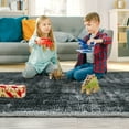 thumbnail image 5 of Geetinfly 2*6FT Area Rugs 100% Polyester Rug 350Gsm Pile Weight Pearl Velvet Cotton Tpr Washed Folding Backing Carpet - Modern - Motto grey, 5 of 7