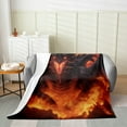 thumbnail image 2 of Fire Dragon Fleece Blanket Magical Wild Animal Blanket Twin 60x80 Inch, Flying Dragon Throw Blanket Lava Volcano Print Fuzzy Blanket, 2 of 4