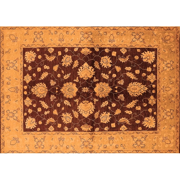 Ahgly Company Indoor Rectangle Oriental Orange Traditional Area Rugs, 4' x 6'