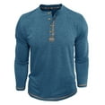 thumbnail image 6 of Youthup Men's Casual Henley Long Sleeve T-Shirt with Four-Button Detail & Color Block Design for Daily Wear, 6 of 10