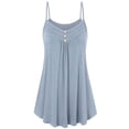 thumbnail image 1 of Grrvtrz Women's Plus Size Camisole Spaghetti Strap Stretch Tops Summer Casual Loose Pleated Blouses Button Long Tank Tops, 1 of 4
