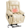 thumbnail image 3 of INGALIK Dual Motor Large Power Lift Recliner Chair , Infinite Position Lay Flat Recliner, Electric Lift Chair Leather Recliner, Replaceable Remote Control, 3 of 5