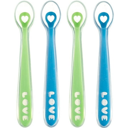 Munchkin Silicone Infant Spoons - Blue/Green - 4 Pack
