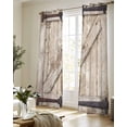 thumbnail image 5 of Farmhouse Wood Grain Sheer Curtains 84 Inch Length 2 Panels Set for Living Room/Bedroom, Vintage Country Barn Gate Brown Kitchen Curtains Grommet Semi-Sheer Curtains Window Treatments 52"x84"x2, 5 of 7